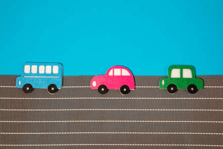 car in cartoon style on white background. Colorful and Transportation background, ecoの写真素材