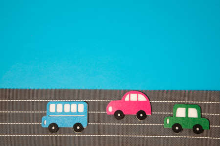 car in cartoon style on white background. Colorful and Transportation background, ecoの写真素材