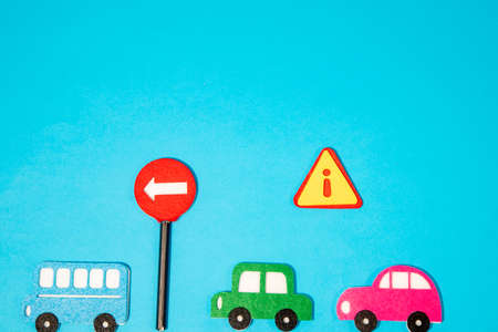 car in cartoon style on white background. Colorful and Transportation background, ecoの写真素材