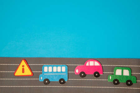 car in cartoon style on white background. Colorful and Transportation background, ecoの写真素材