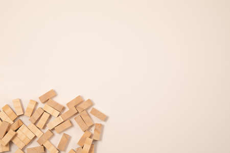 wooden toy blocks with paper background color
