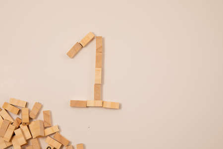 wooden toy blocks with paper background color