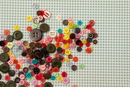 Plastic buttons, Colorful buttons background, Buttons close up, Buttons backgroundの写真素材