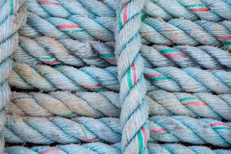 Blue used old ropes recurring pattern texture Rigging of a sailing ship