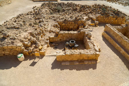 Old romain stone antique toilet Toilet in stone ruinsの写真素材