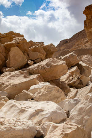 Mountains, rocks and hills of Judean desert in Israel, Middle East landmarks of Old Testament Bible...