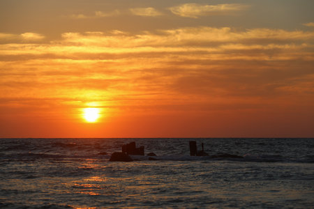 Sunset over the sea High qualityの写真素材