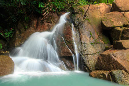 Beautiful nature of Kathu Waterfall at Phuket province Thailand.の写真素材