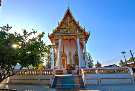 Lying Buddha statue in Wat Sri Sunthon temple on Phuket in Thailandの写真素材