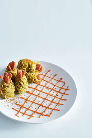Simple snack noodle with sausage