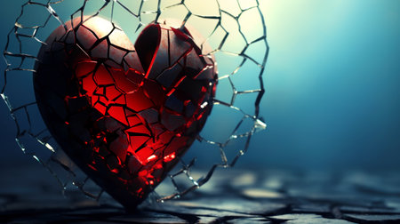 Close up of a broken heart.の素材