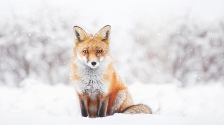 Portrait of a Red fox in winter.の素材