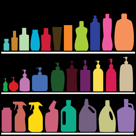 color bottle  on dark backgroundのイラスト素材