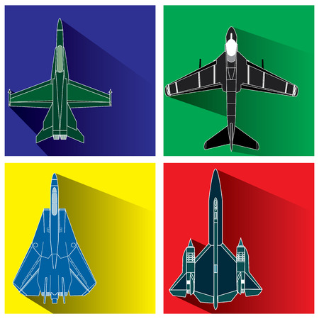 aircraft weapon  in color squarerのイラスト素材