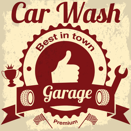 Signs garage and car wash vintage.のイラスト素材