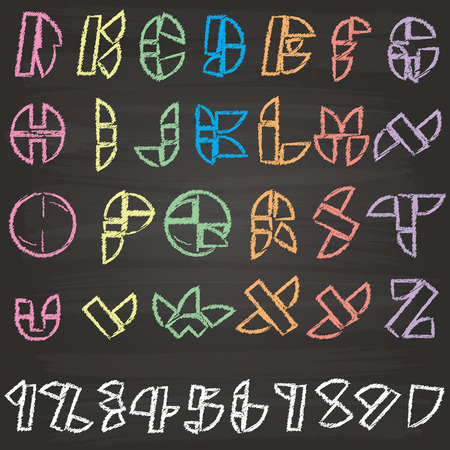 Letters written in chalk on the blackboard in vector format.のイラスト素材