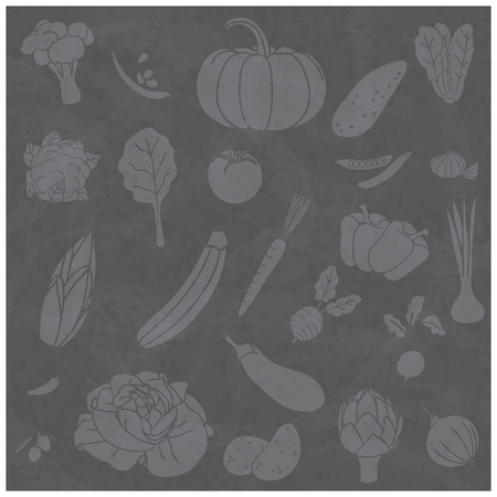 vegetables prints on a cement wall. vectorのイラスト素材