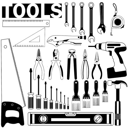 Tools icon black stripes on a white background.In vector style.のイラスト素材