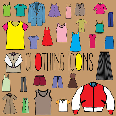 Clothing Icons color formats. In vector style.のイラスト素材