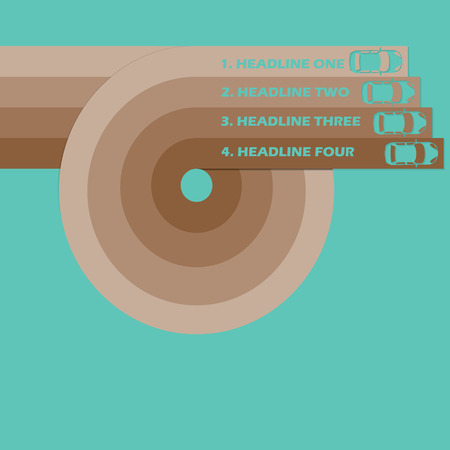 brown tone stripe car for fill your text and your theory on green background. Vector and illustration format.のイラスト素材