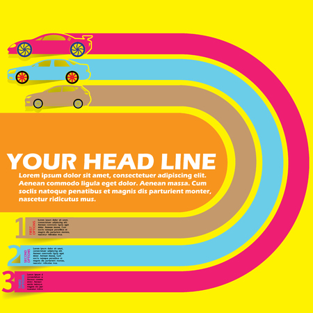 color race car transportation info graphics. In vector format.のイラスト素材