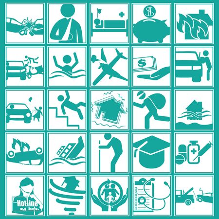 Shape icon on Insurance The white square Vector styleのイラスト素材