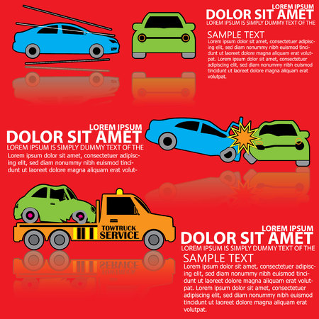 car was hit by a car and dragged. In the form of cartoon vector style.のイラスト素材