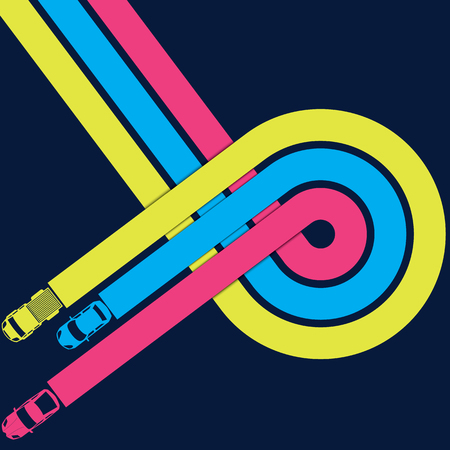 color race car transportation info graphics. In vector format.のイラスト素材