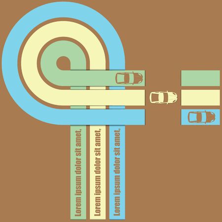 color race car transportation info graphics. In vector format.のイラスト素材