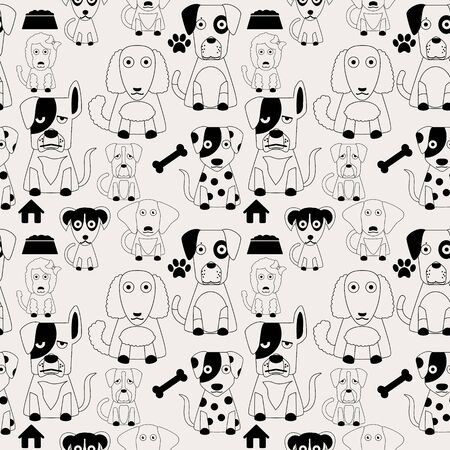 Dog pattern seamless in vector style.のイラスト素材