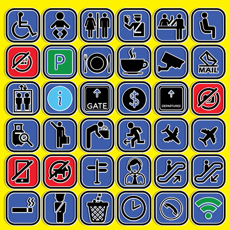 symbols of for used in airport and terminal in format.のイラスト素材
