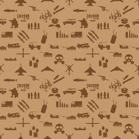 military icons seamless wallpaper vector styleのイラスト素材