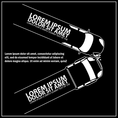 Truck and private car rising speeds The side collision caused damage.のイラスト素材