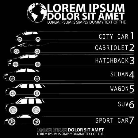 graph using car to compare  by white stripe on chalkboardのイラスト素材