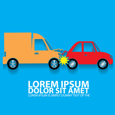 Color car crash accident in back side modeのイラスト素材