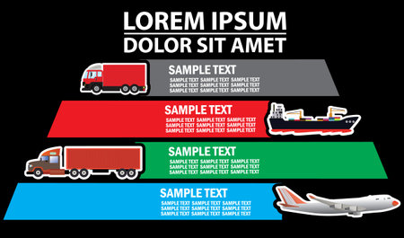 Color transportation and color blank stripe for add text of business information. Vector symbolのイラスト素材