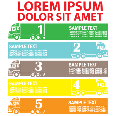 Color truck symbol and blank stripe for add text of business information. Vector styleのイラスト素材