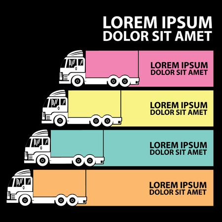 Color truck chart and blank stripe for add text of business information. Vector styleのイラスト素材