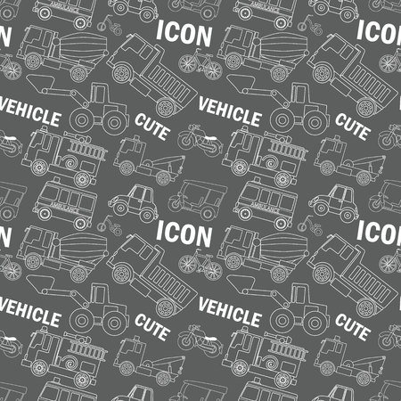 transportation white stripe icons seamless. Placed on black background. In vector format.のイラスト素材