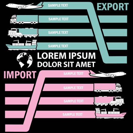 Transportation color tab for add text of business information. Vector styleのイラスト素材