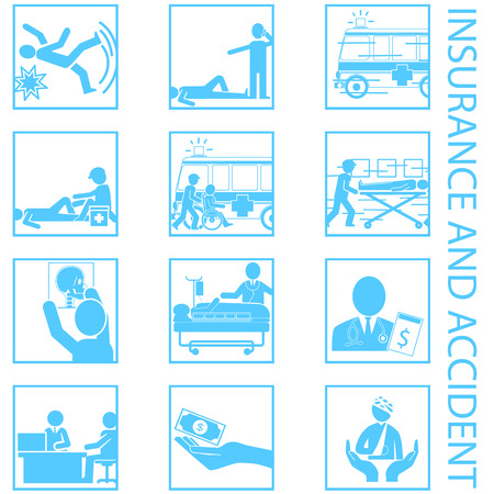 accident and insurance service in vector styleのイラスト素材