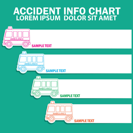Cute stripe ambulance icons and blank stripe for your text or your advice in vector styleのイラスト素材