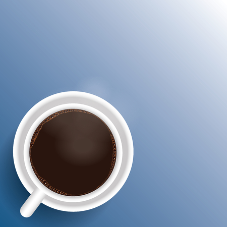 cup of coffee. flat lay coffee mug top view on background for add Quotes in vector style.のイラスト素材