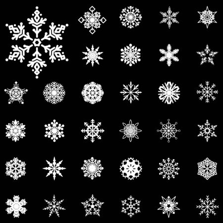 Shape of Snowflake winter setのイラスト素材