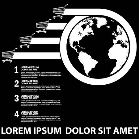 Chart showing the shopping on Earth. The top concern within reach Along with the white stripe to the Text Completion. Vector styleのイラスト素材
