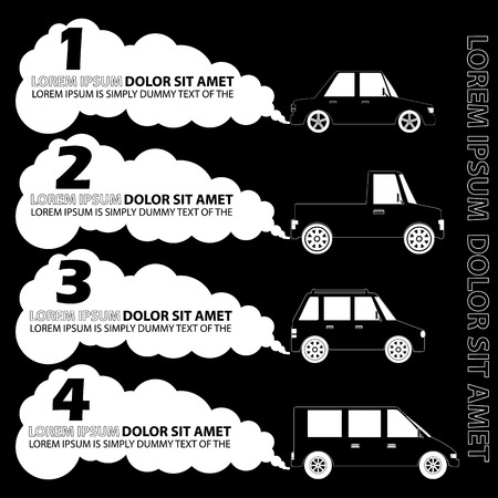 Charts of personal Car and blank smoke As a template to your vector.のイラスト素材