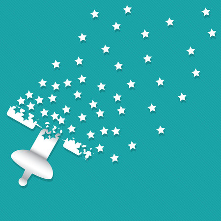 Satellite distribution dropped out of a small star. In the form of vector.のイラスト素材