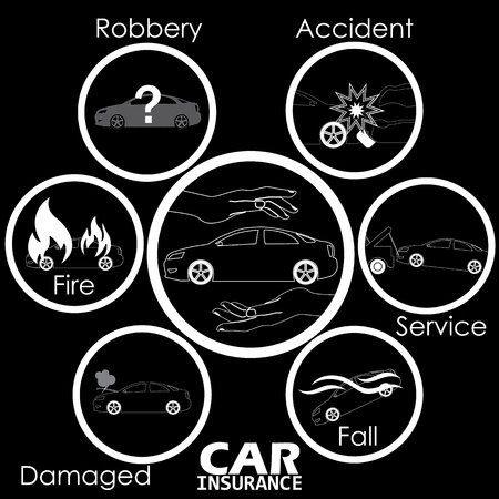 Car insurance white banner on chalkboard vector styleのイラスト素材