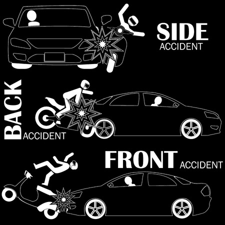 Car accident, motorcycle vector style.のイラスト素材