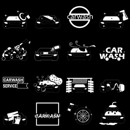 Sign of stripe pattern car wash banner in vector style.のイラスト素材